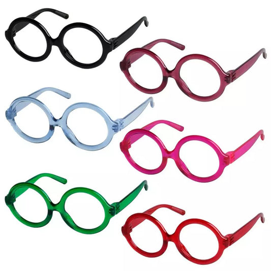 Oversized 6 Pack Screwless Metalless Round Reading Glasses R2313eyekeeper.com