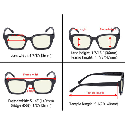 Thicker Frame Blue Light Filter Reading Glasses UVR9106