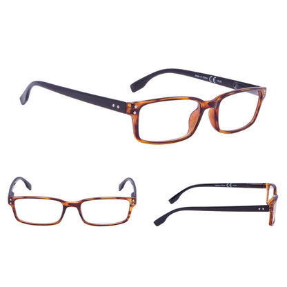 READING GLASSES 3 Pack Stylish Rectangle Readers 3 - R097eyekeeper.com