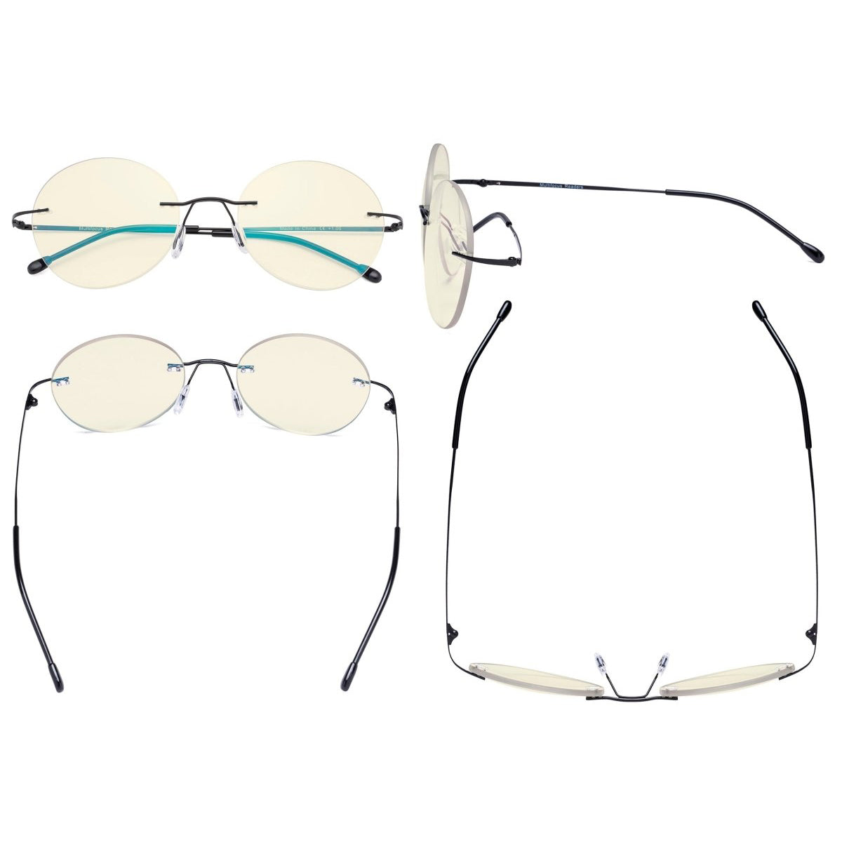 Rimless Round Multifocus Progressive Reading Glasses MWK9910