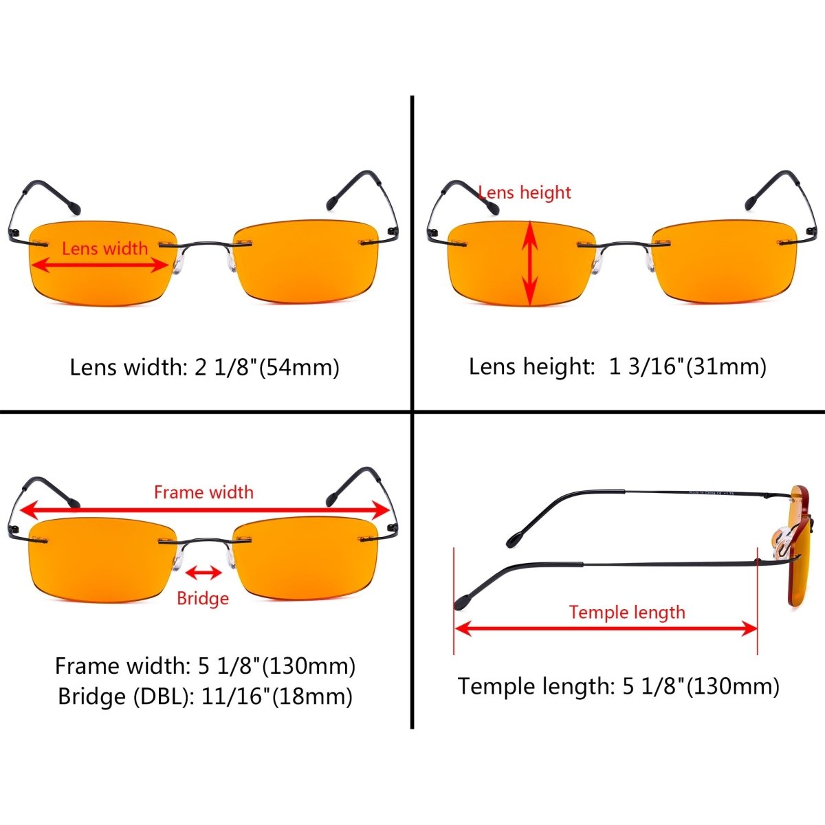 Blue Light Blocking Reading Glasses Dimension