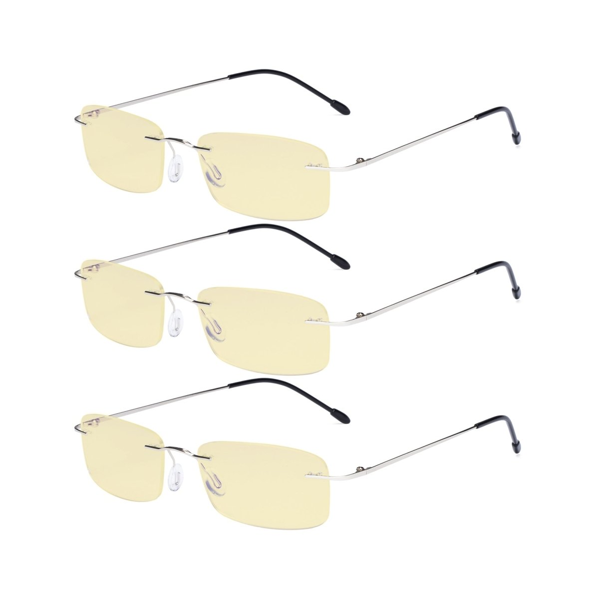 3 Pack Rimless Blue Light Blocking Reading Glasses TMWK8eyekeeper.com