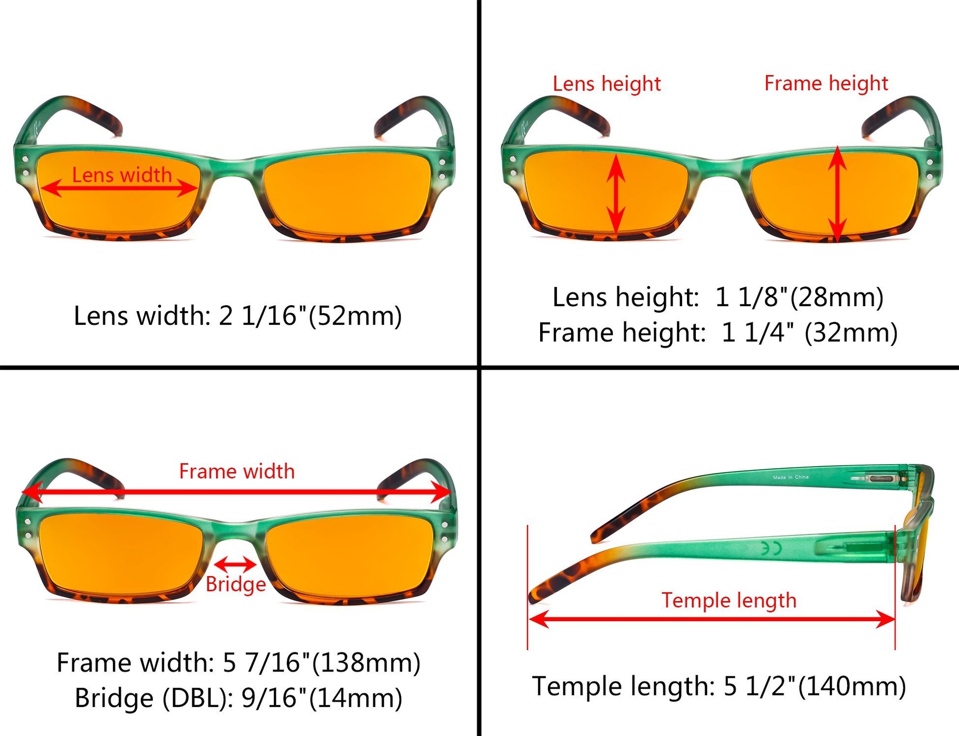 Blue Light Blocking Reading Glasses Dimension