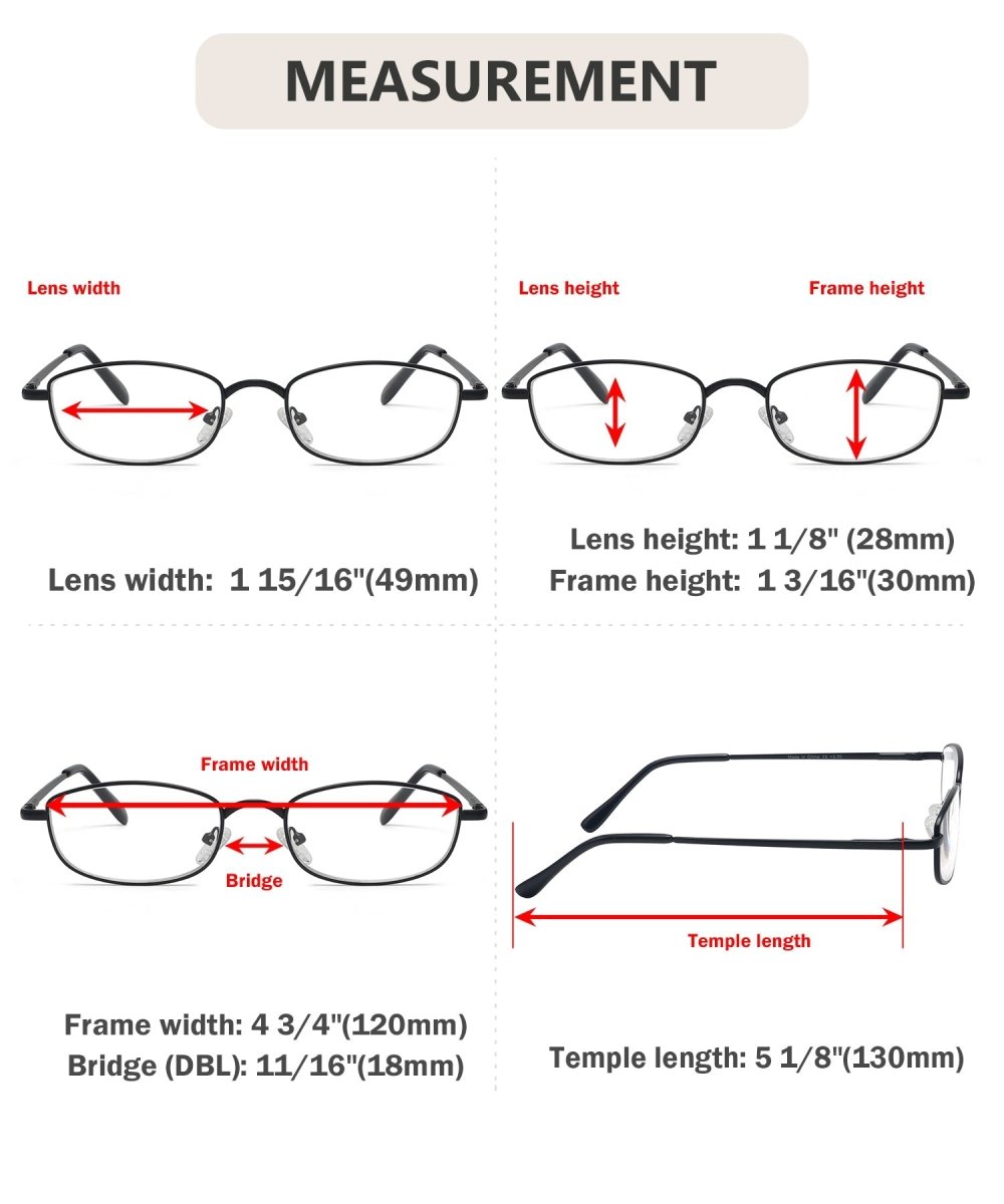 Reading Glasses Wire Rimmed Specs Metal Frame 4 Pack Women Men eyekeeper