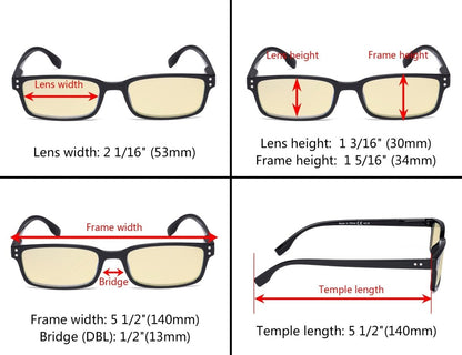 4 Pack Small Lens Blue Light Blocking Reading Glasses TM097eyekeeper.com