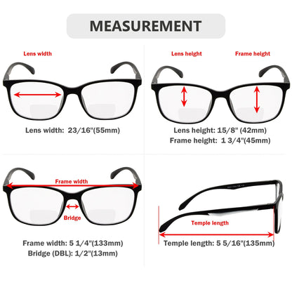 Bifocal Reading Glasses Dimension