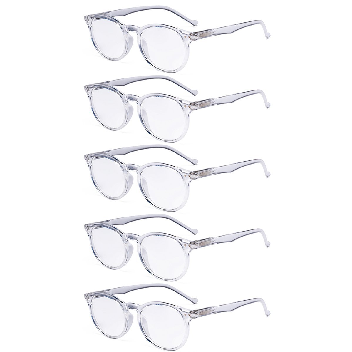 5 Pack Oval Round Reading Glasses for Men and Women R071