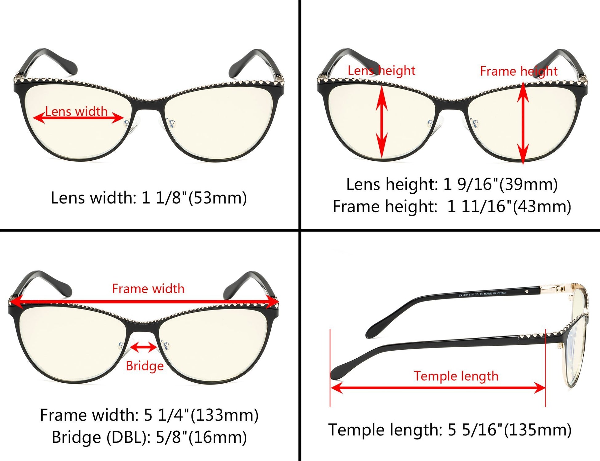 Blue Light Blocking Reading Glasses Dimension