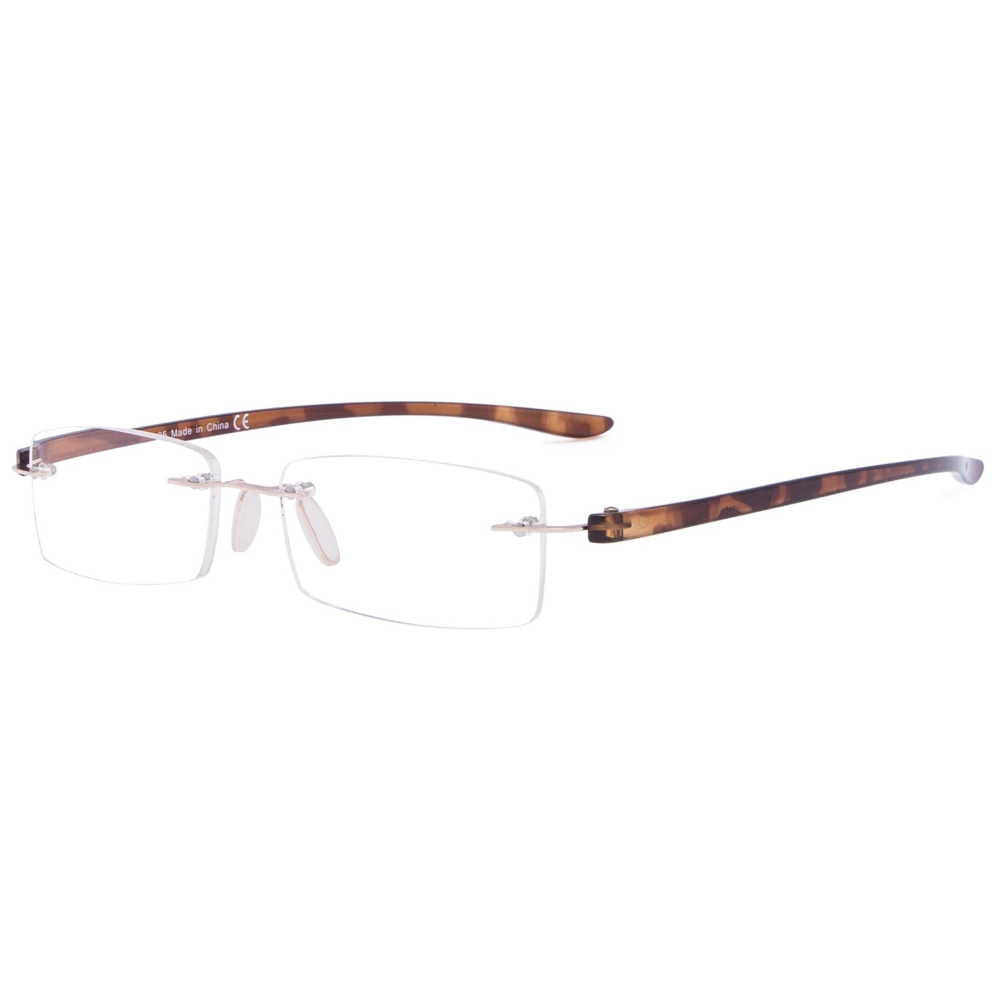 Classic Rectangle Reading Glasses Rimless Women Men R14001