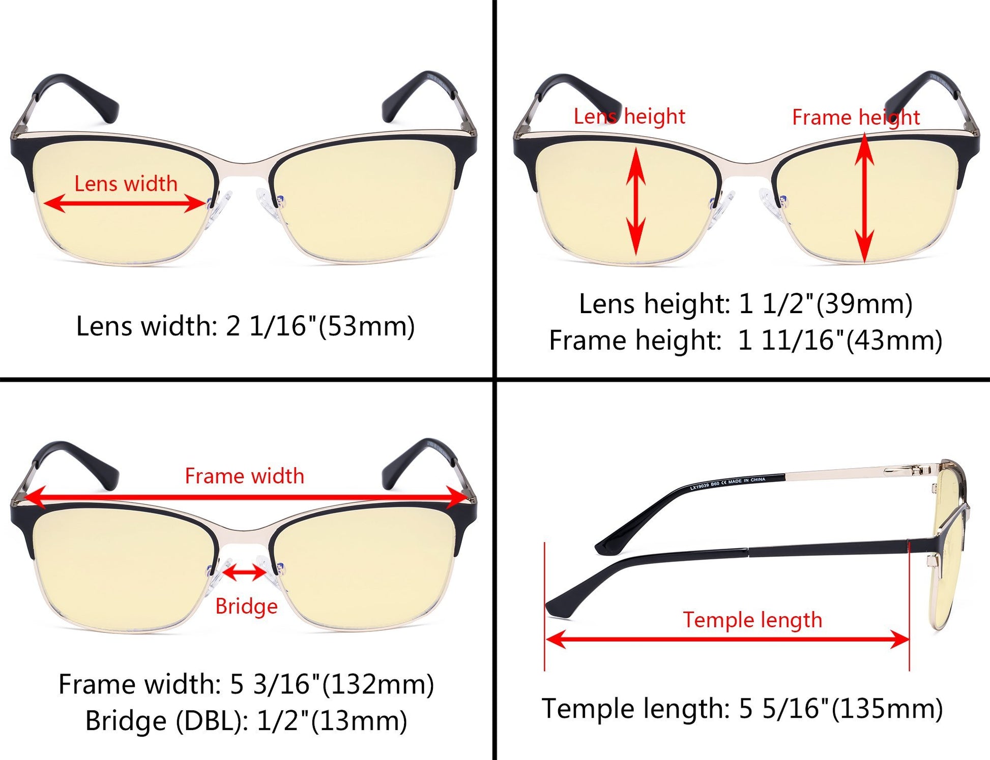 Blue Light Blocking Eyeglasses Dimension