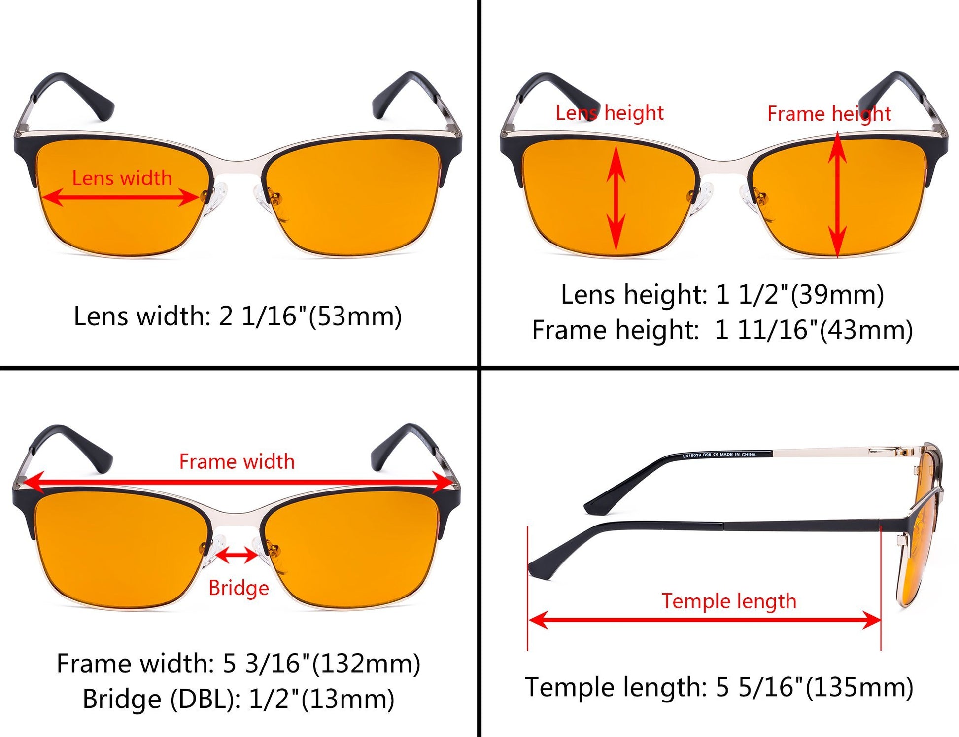 Blue Light Blocking Eyeglasses Dimension