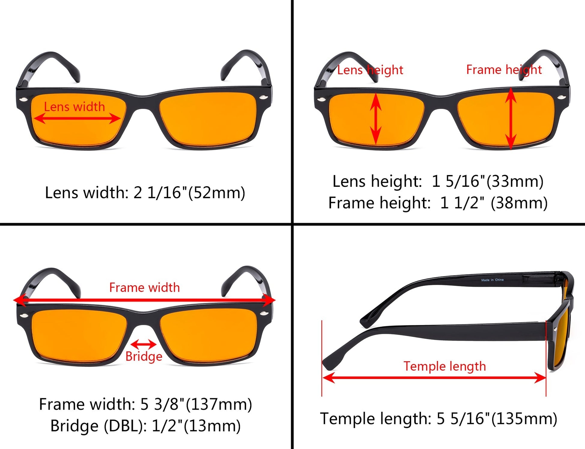 Blue Light Blocking Reading Glasses Dimension