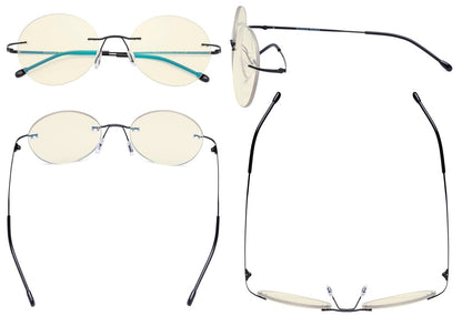 Rimless Round Multifocus Progressive Reading Glasses MWK9910eyekeeper.com