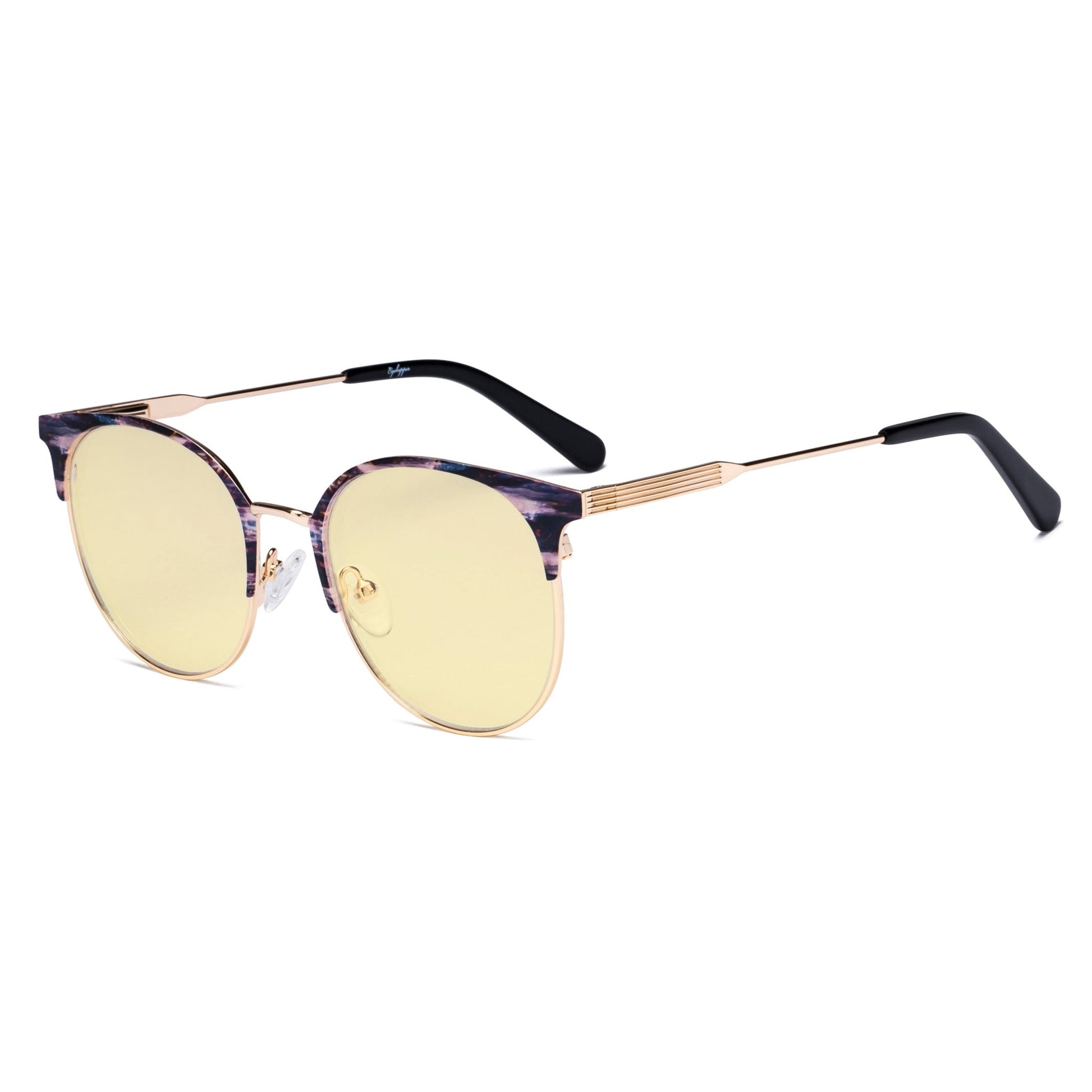 Blue Light Blocking Eyeglasses Gold/Black LX19001-BB60