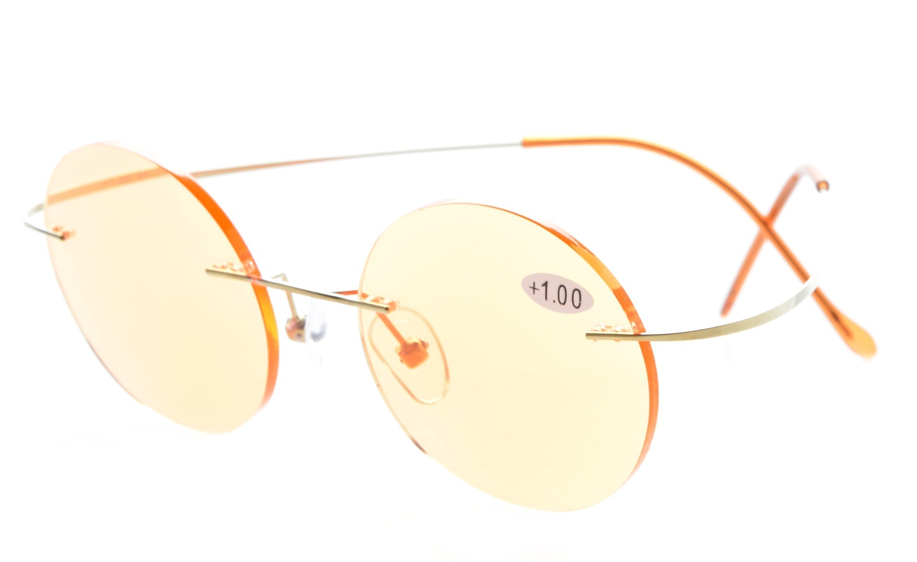 Round Rimless Blue Light Blocking Reading Glasses UVR15026