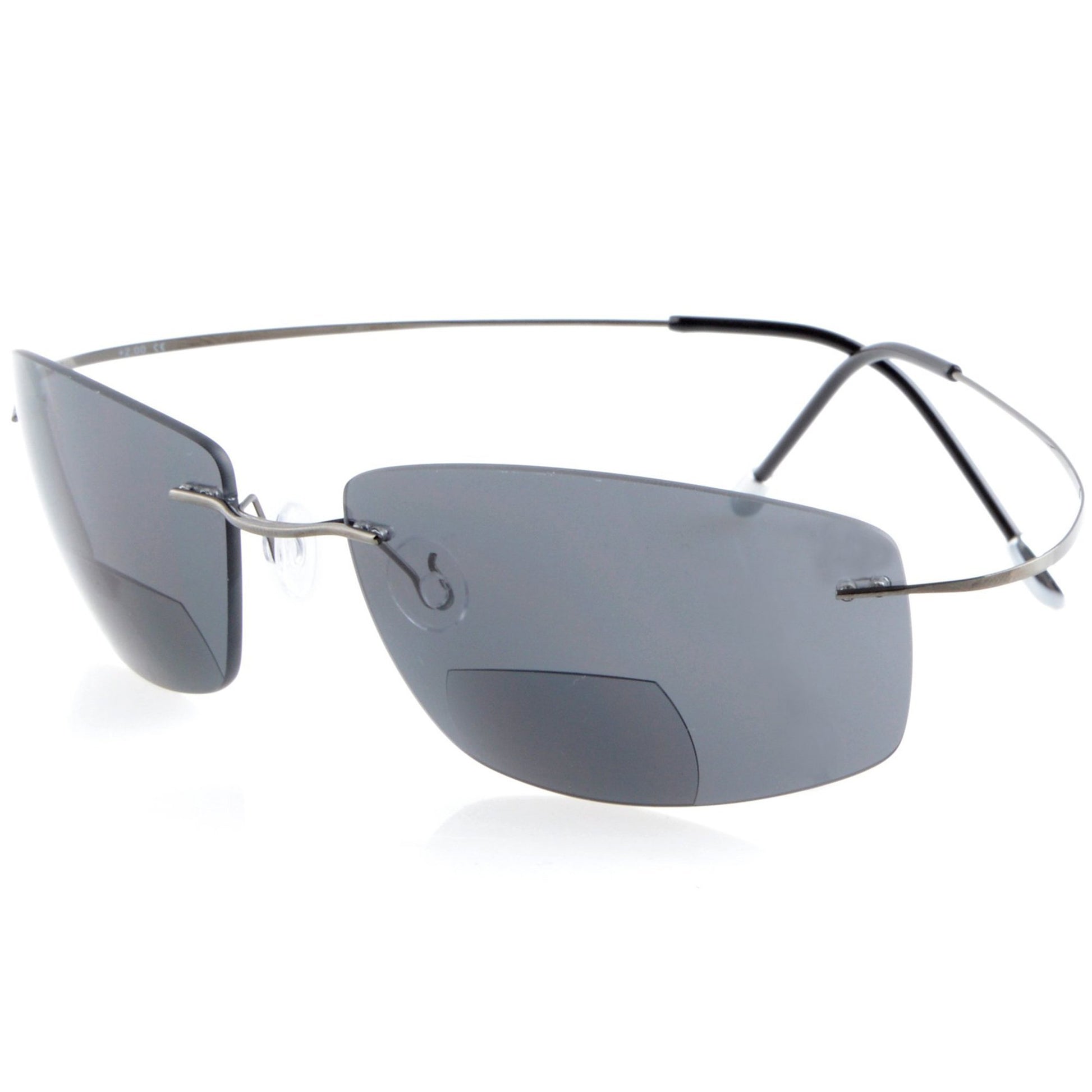 Titanium Rimless UV400 Polycarbonate Bifocal Sunglasses PGSG1504