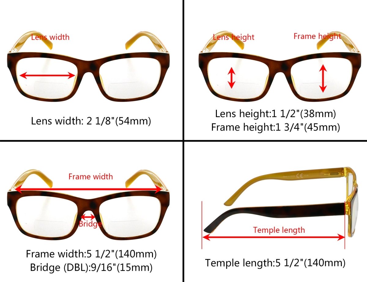 Tortoise Temples Bifocal Reading Glasses BR045eyekeeper.com